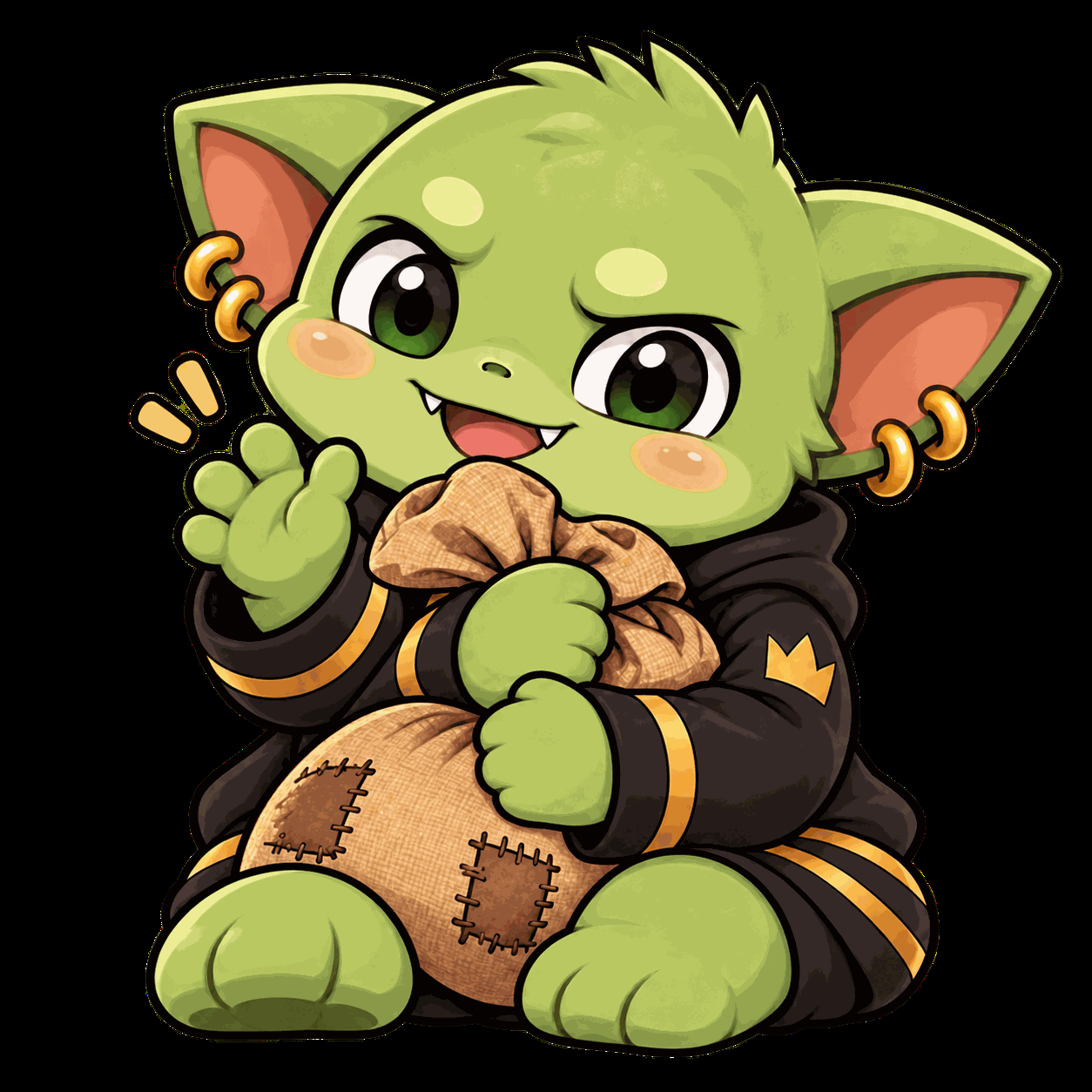 Bag Goblin waving